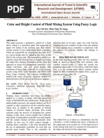 Color and Height Control of Fluid Mixing System Using Fuzzy Logic