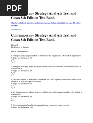 Contemporary Strategy Analysis Text And Cases 8th Edition - 