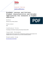 Academic Success and Failure: Student Characteristics and Broader Implications For Research in Higher Education