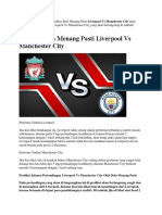 Prediksi Bola Menang Pasti Liverpool Vs Manchester City