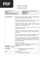 Weekly Plan and Outlines of Research Methods in Business