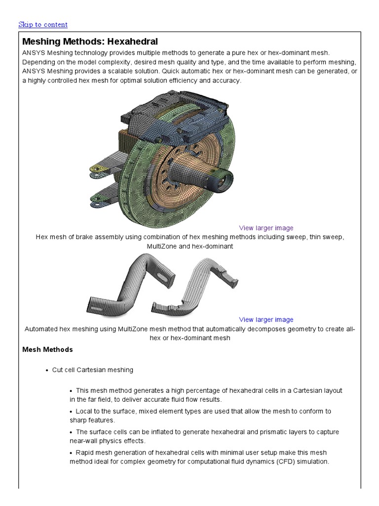 ANSYS Hexahedral Meshing Methods | PDF | Computational Fluid Dynamics ...
