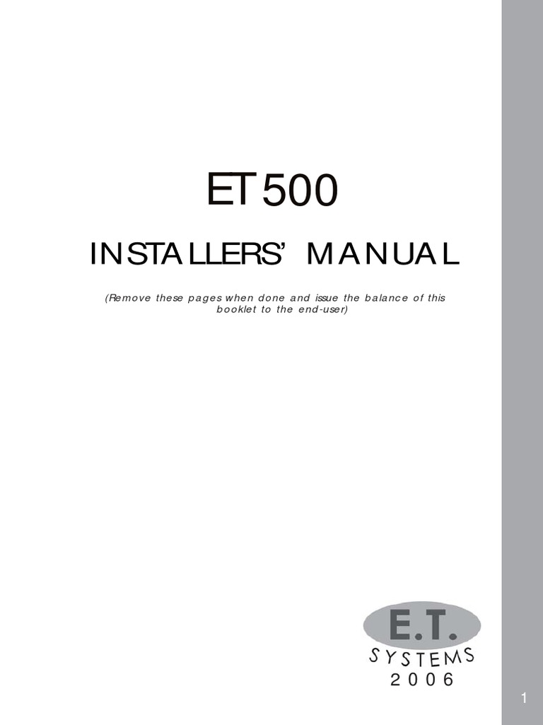 Sliding Gate ET500 - MAY06 PDF | PDF | Power Supply | Electric Motor