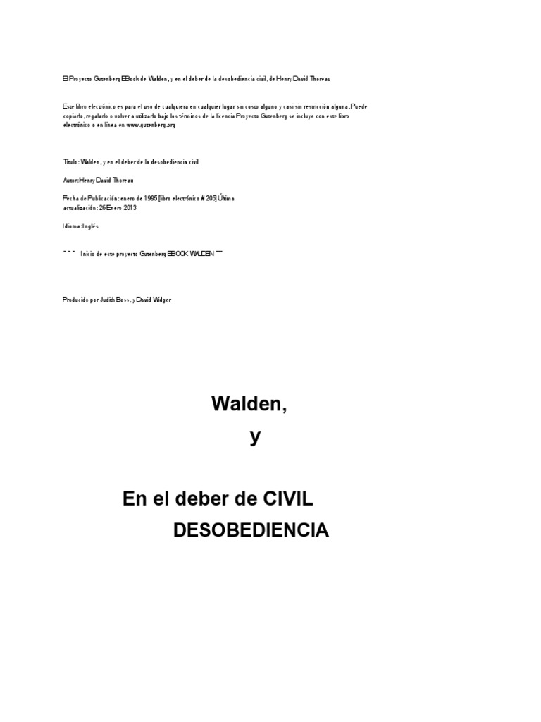 Walden And Civil Disobedience Summary