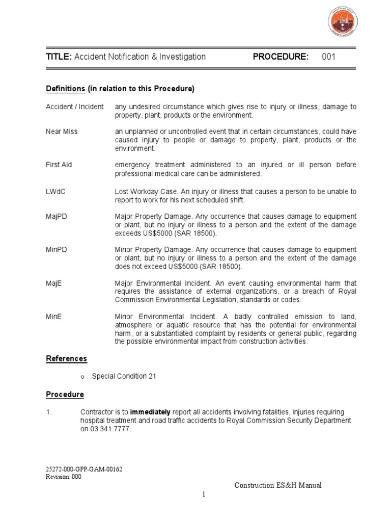Accident Notification & Reporting Procedure | PDF | Traffic Collision ...