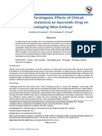 Study of Teratogenic Effects of Chitrak (Plumbago-Zeylanica) An Ayurvedic Drug On Developing Mice Embryo