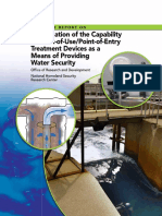 Investigation of The Capability of Point-of-Use/Point-of-Entry Treatment Devices As A Means of Providing Water Security
