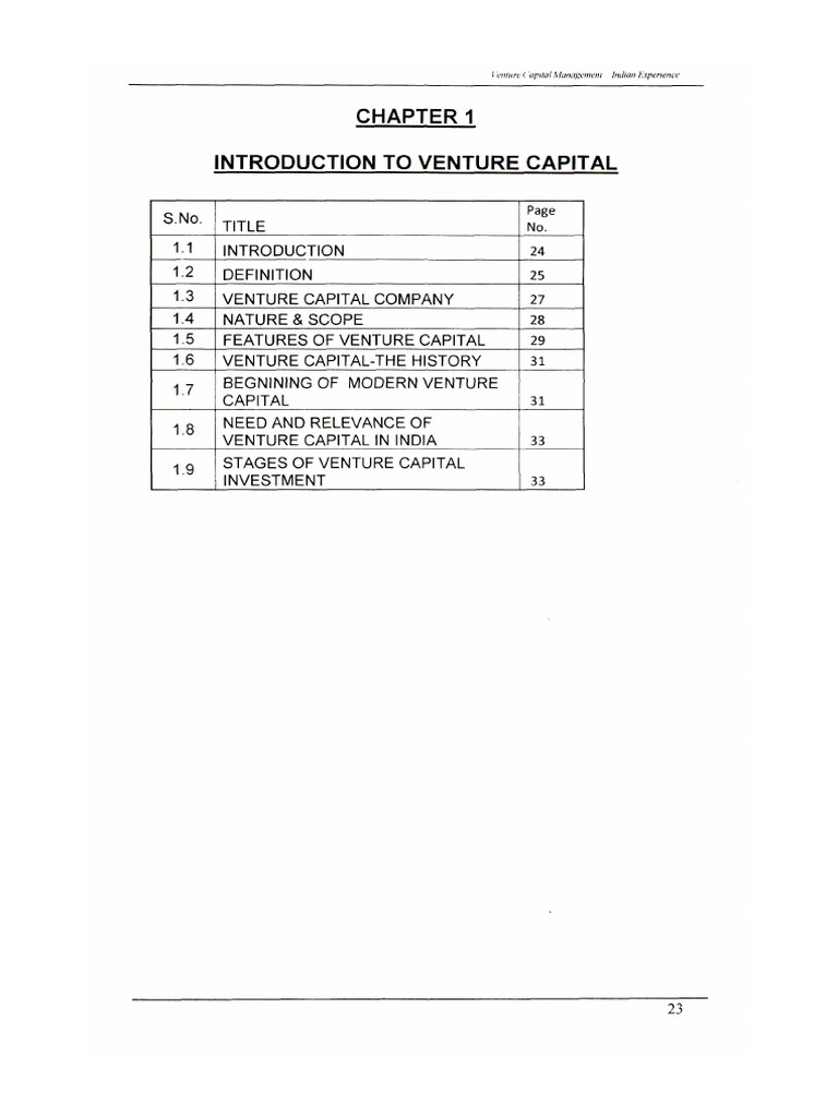 Introduction To Venture Capital I L Tiiiire Apiial Manaf Emeni Indian