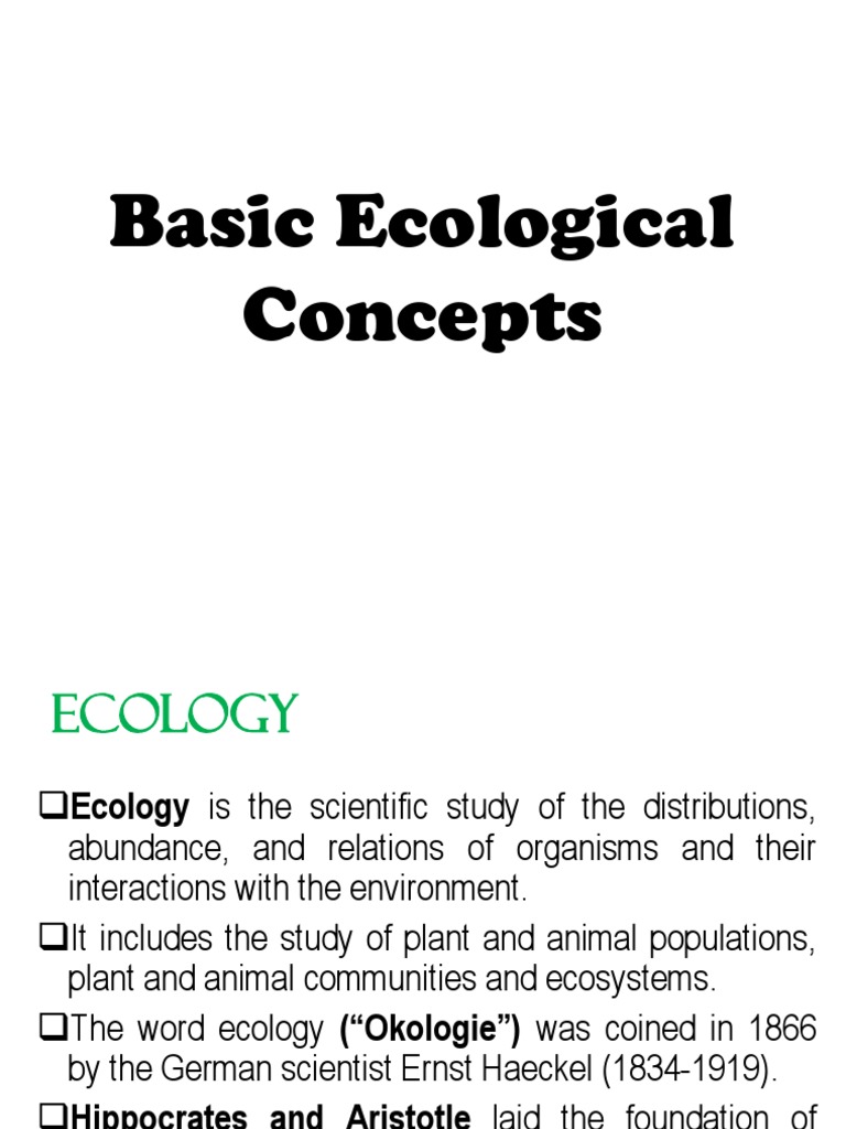 Basic Ecological Concepts | PDF | Food Web | Ecological Niche