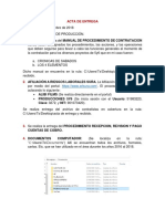 Acta de Entrega 2018 - Cargo Por Prestación de Servicios