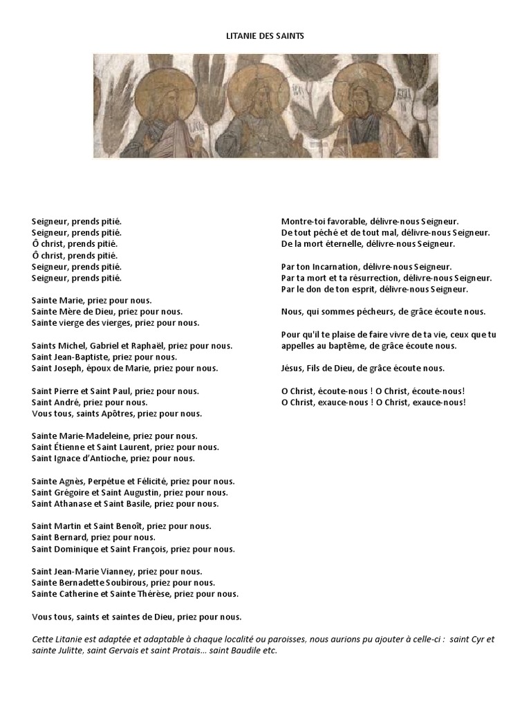 Litanie Des Saints PDF