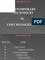 Contemporary Cost Management Techniques Project