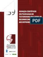 Avanços científicos em psicologia do testemunho aplicada ao reconhecimento pessoa e depoimentos forenses