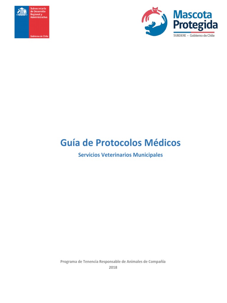 Guía de Protocolos Veterinarios 2018 | PDF | Rabia | Residuos