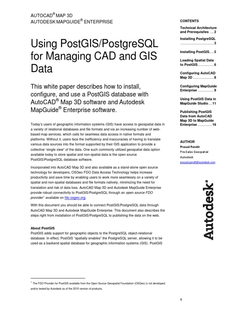 Using Postgis/Postgresql For Managing Cad and Gis Data | PDF | Postgre ...