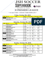 English Premier League: 90 Minutes + Injury Time Results