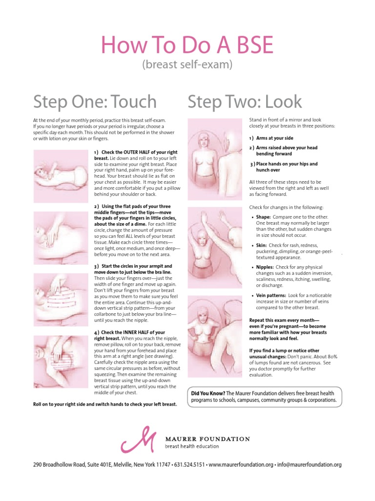 Free Printable Breast Self Exam Shower Card