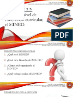 Lección 2.2 Primer Nivel de Concreción Curricular, El MINED