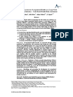 Innovative Practices in Occupational Health at a Large Scale Petrochemical Industry – Task Based Health Risk Assessment