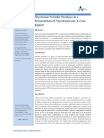 Thyrotoxic Periodic Paralysis As A Presentation of Thyrotoxicosis: A Case Report