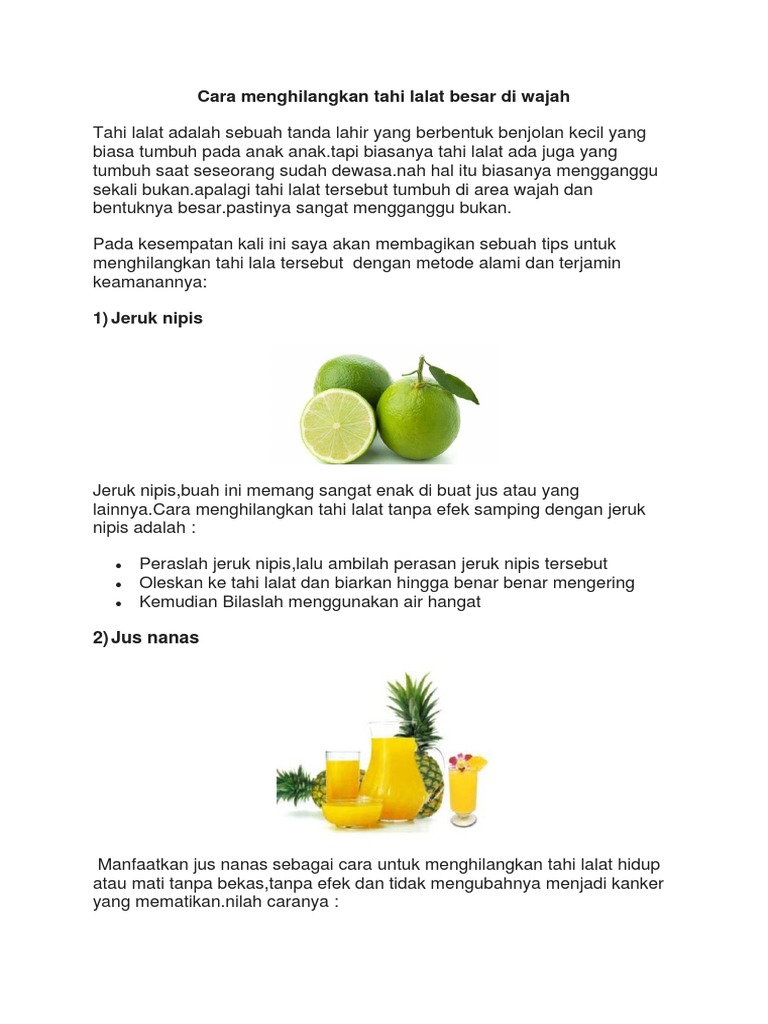 Cara Menghilangkan Tahi Lalat Besar Di Wajah | Pdf