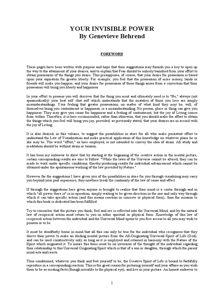 Your Invisible Power - Original | PDF