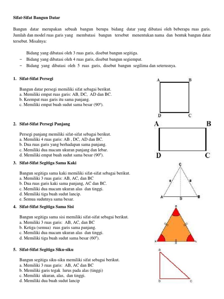 Sifat Bangun Datar