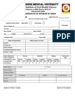 Admission Form BDS 2018-19 SIOHS PDF