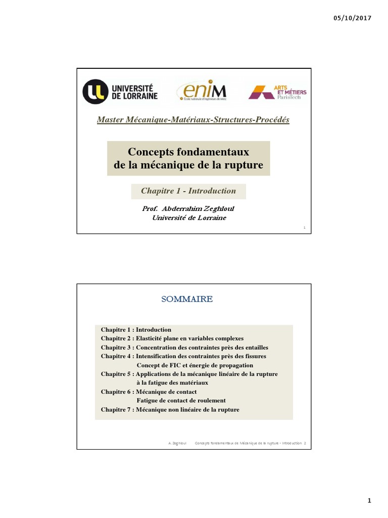 Mécanique de la Rupture : Concepts Clés | PDF | Mécanique des fractures ...