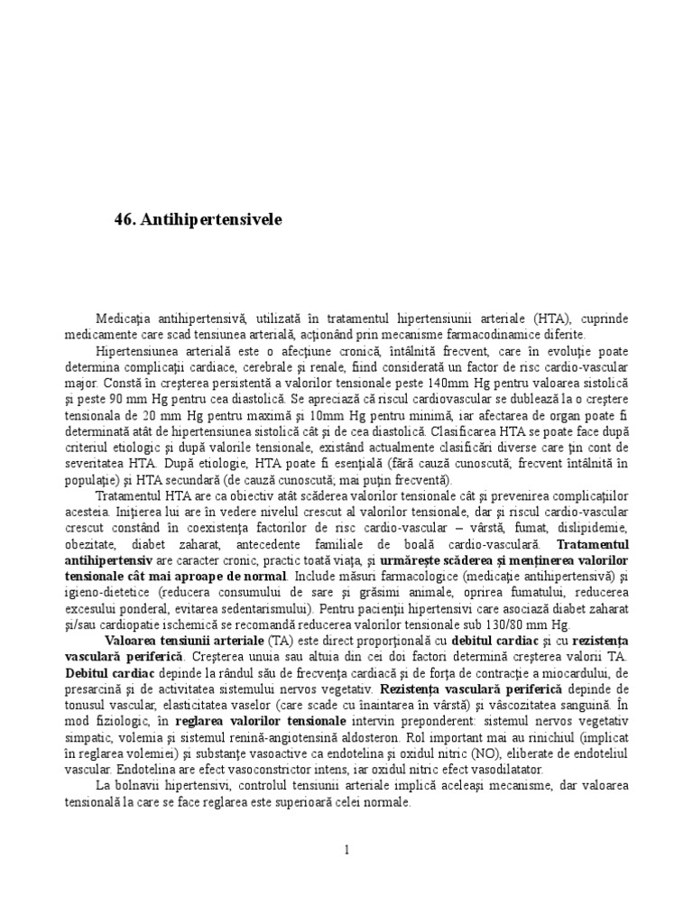 Antihipertensivele | PDF