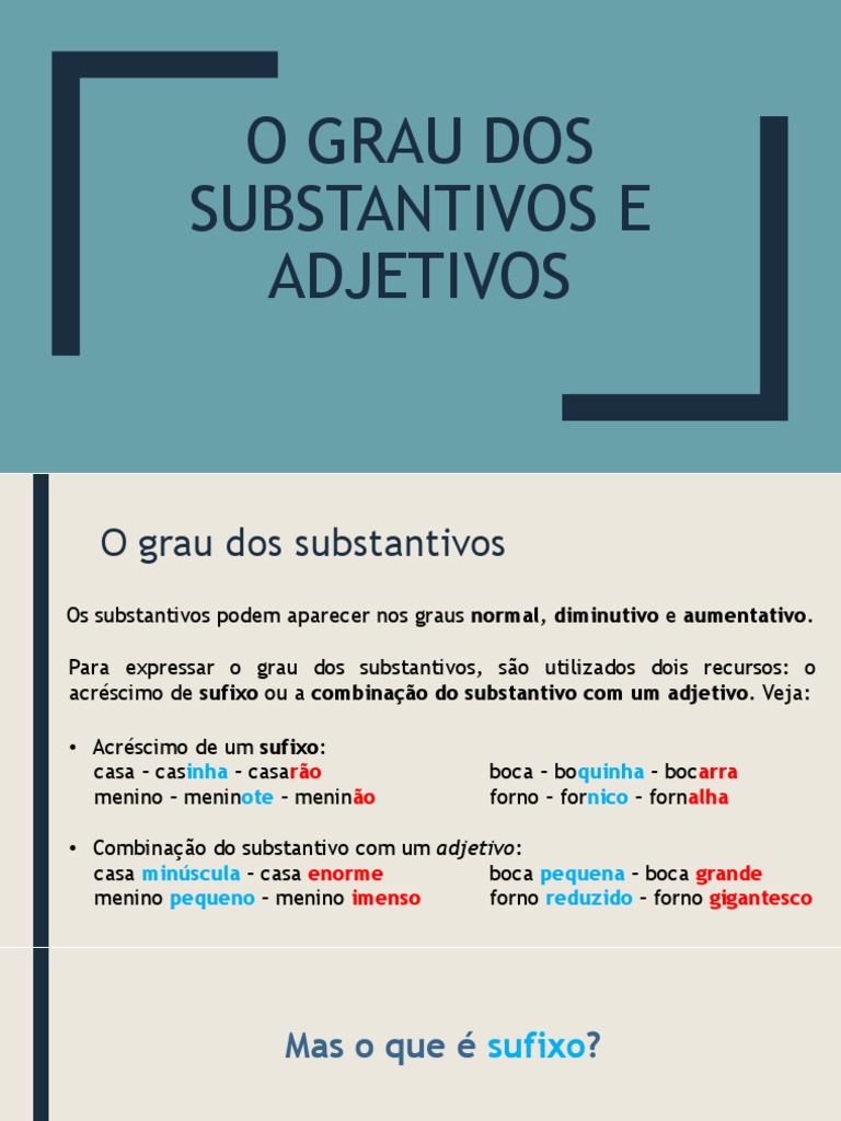 Grau dos Substantivos e Adjetivos | PDF