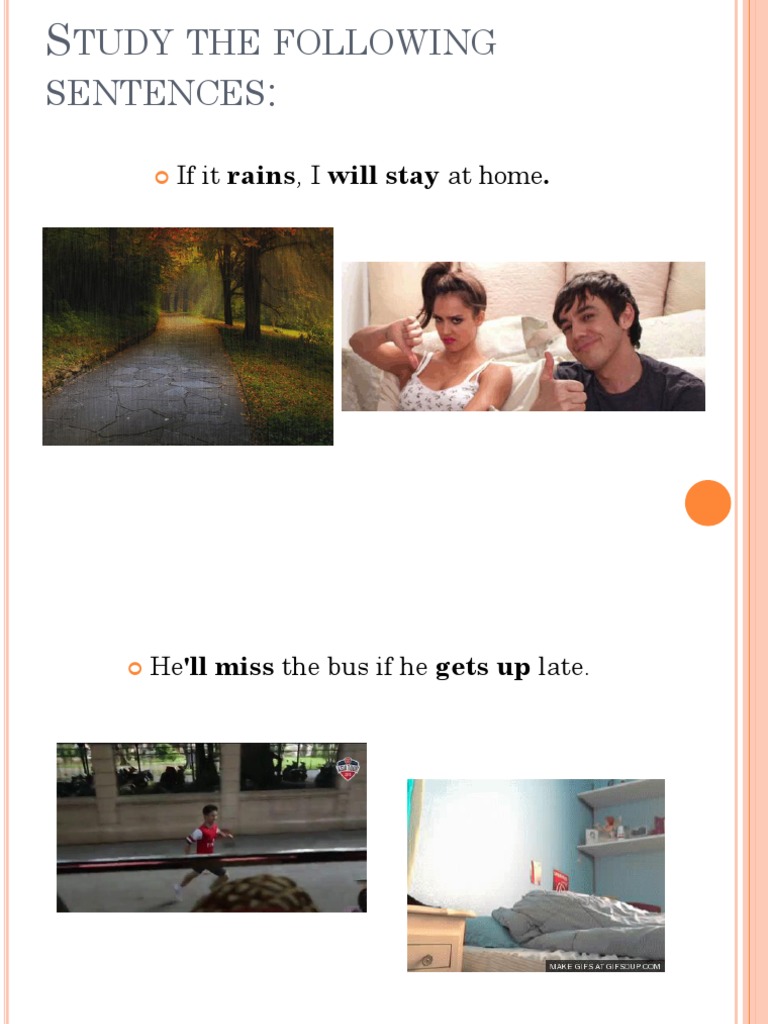 Tudy The Following Sentences: If It Rains, I Will Stay at Home | PDF