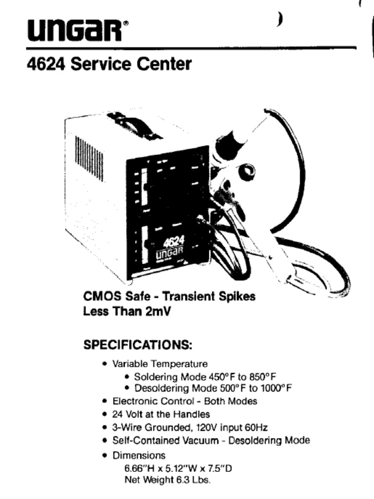 Ungar 4624 Soldering-Desoldering Station | PDF