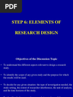 Step 6: Elements of Research Design