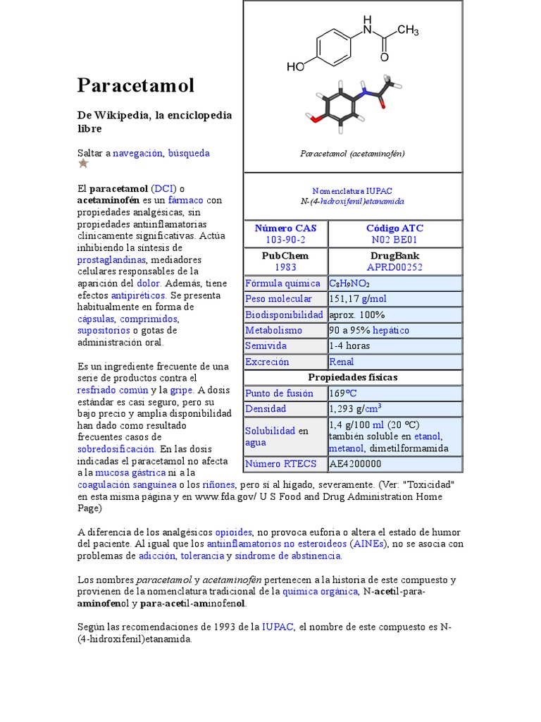 Paracetamol PDF Droga antiinflamatoria libre de esteroides