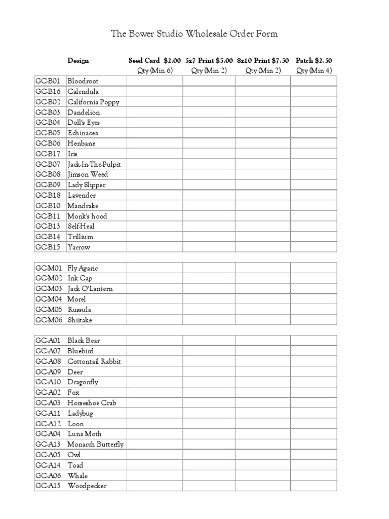 Seed Order Form Template | PDF