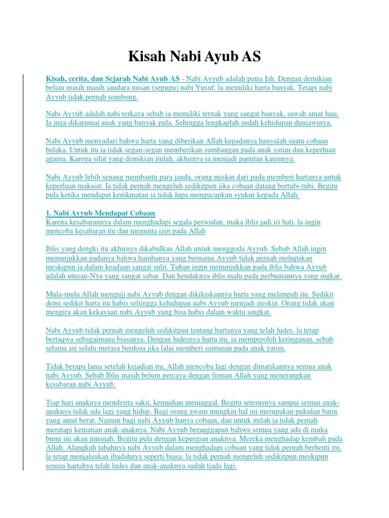 Kisah Nabi Ayub As Bag Pdf