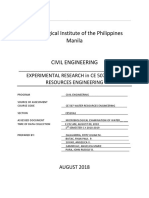 Technological Institute of The Philippines Manila: Experimental Research in Ce 507 Water Resources Engineering