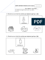 Evaluación Sonido Inicial - Docxpre Kinder