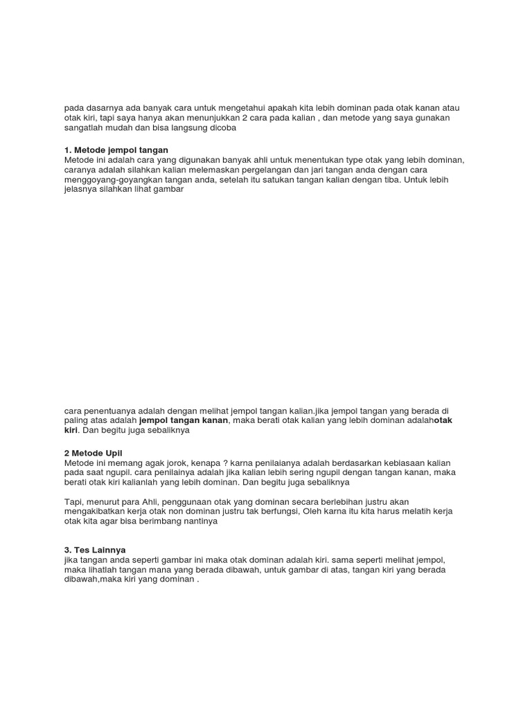 Metode Menentukan Dominasi Otak | PDF