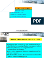 Ph0101 Unit 4 Lecture-7: Point Imperfections Line Imperfections Surface Imperfections Volume Imperfections