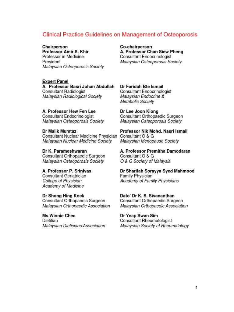 Management of Osteoporosis | PDF