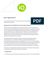 Gym Agreement: Agreement and Rules For Use of Gymnasium