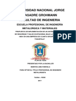 Implementación Sistema Gestión Seguridad y Salud Ocupacional bajo OHSAS 18001 en empresa minera