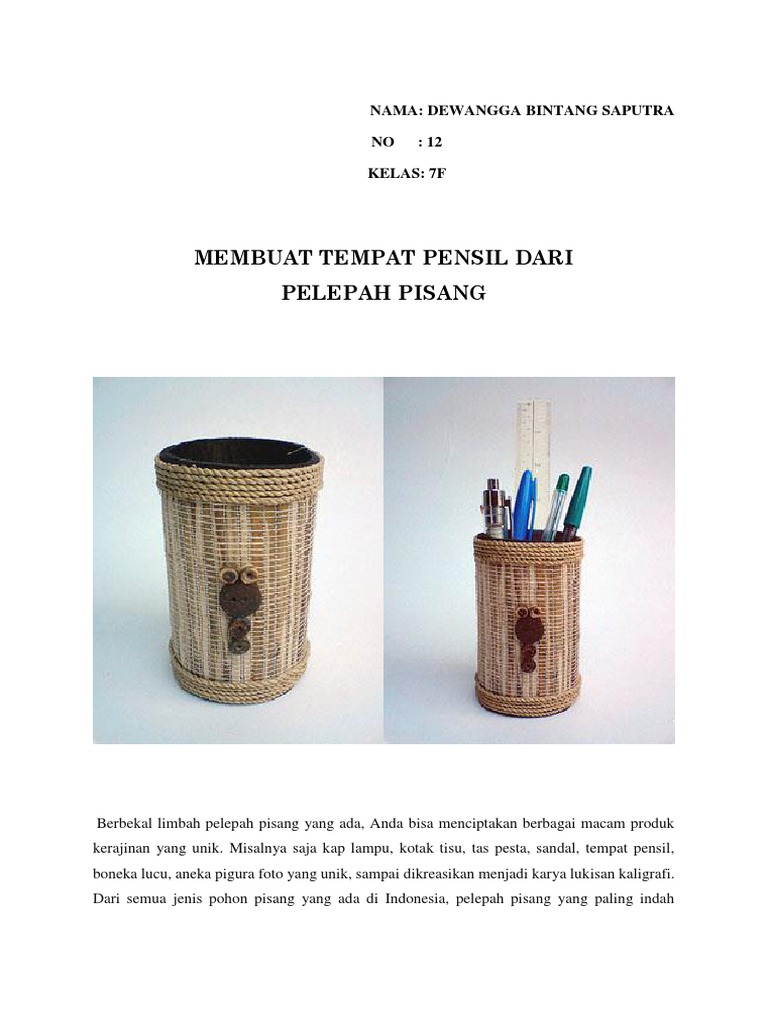 Kerajinan Kotak Pensil Dari Pelepah Pisangdocx