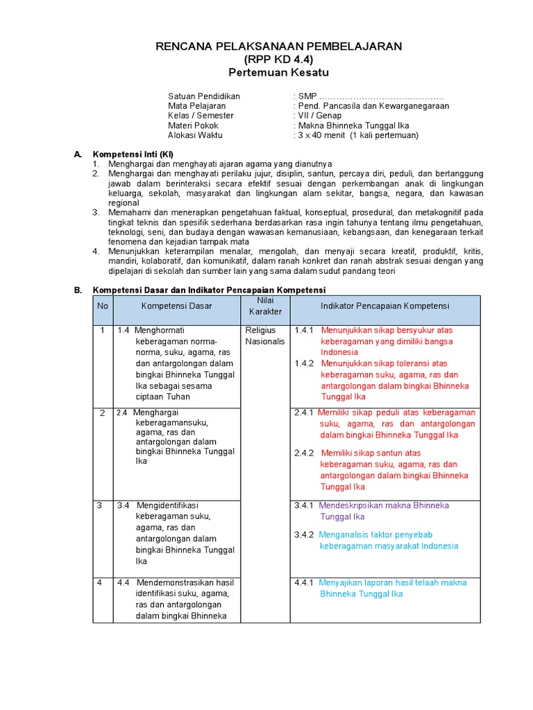 Contoh RPP-1 | PDF