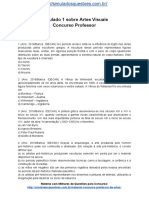 Simulado 1 Sobre Artes Visuais Concurso Professor 1 PDF