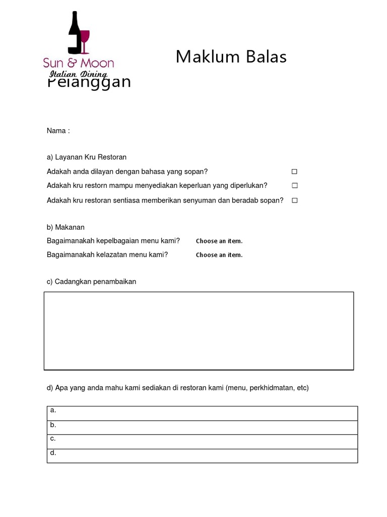 Pengurusan Maklum Balas dan Ulasan Pelanggan
