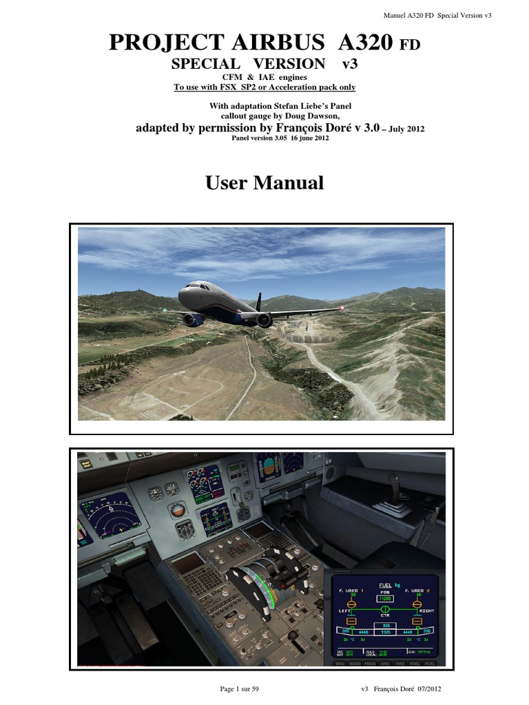 Project Airbus A320: User Manual | PDF | Takeoff | Cockpit