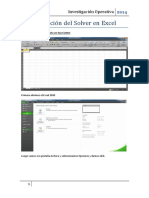 Aplicación Del Solver en Excel